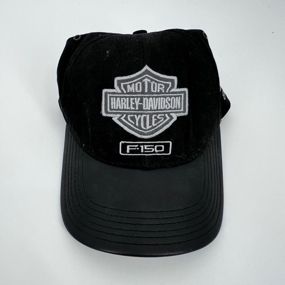 Harley Davidson F-150 Limited Edition Collectors Strapback Hat Leather Bill Fade